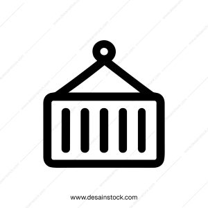 Minimalist Outline Style Hanging Container Box Symbol Icon Shape