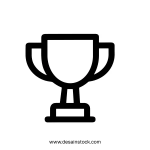 Simple Outline Trophy Cup Award Achievement Success Line Icon