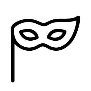 Simple Line Drawing Carnival Mask Icon Party Celebration Element