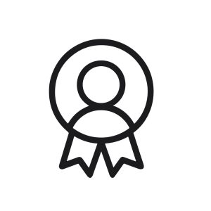 Simple Line Art Achievement Badge Symbol Person Illustration Icon