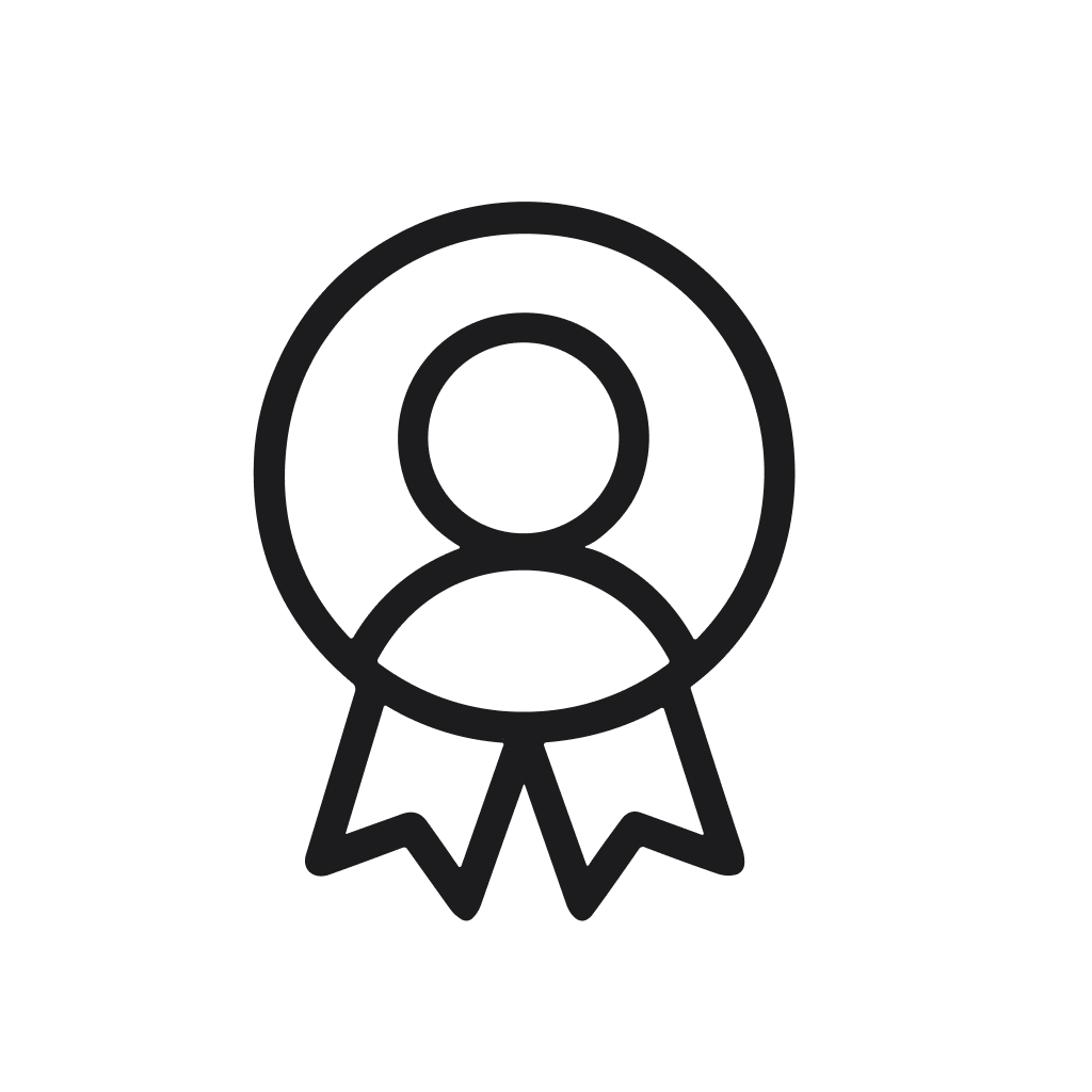 Simple Line Art Achievement Badge Symbol Person Illustration Icon