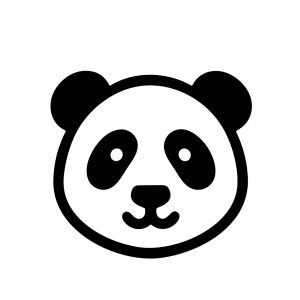 Simple Outline Panda Head Illustration Wildlife Animal Face Icon Graphic