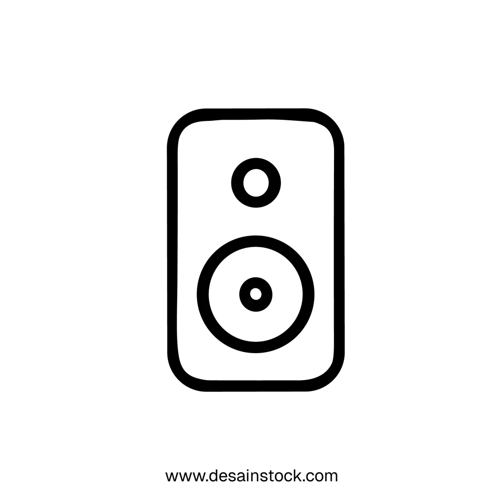 Simple Outline Electronic Speaker Sound System Audio Device Icon