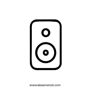Simple Outline Electronic Speaker Sound System Audio Device Icon