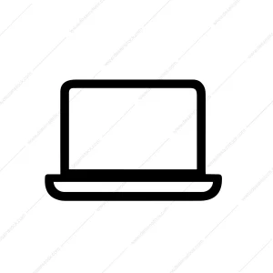 Simple Black Outline Laptop Device Icon for Website or Application