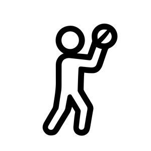 Simple Outline Stick Figure Throwing Ball Sport Activity Illustration