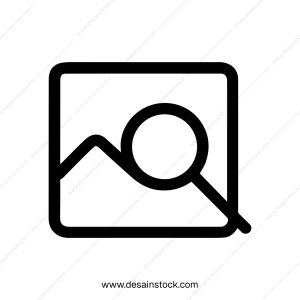Outline Simple Image Search Symbol with Magnifying Glass Icon Design