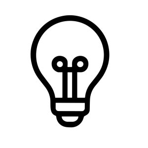 Simple Outline Light Bulb Icon Symbol of Idea and Innovation