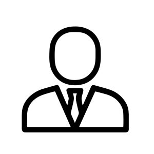 Simple Outline Line Man Avatar with Tie Sign Icon Symbol