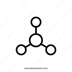 Simple Line Molecule Structure Diagram Flat Outline Style Chemistry Icon