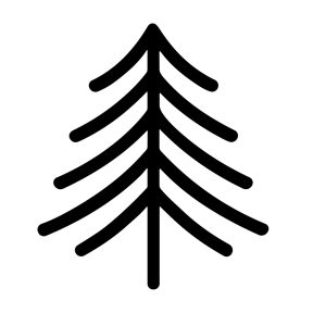 Simple Line Art Christmas Tree Shape Symbol Graphic Element