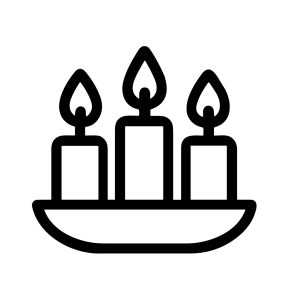 Minimalist Outline Three Candle on Holder Icon Design Element