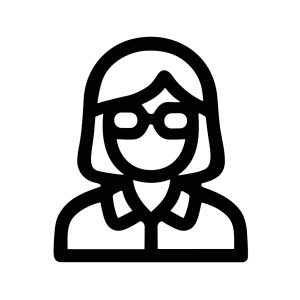 Simple Line Style Woman with Glasses Avatar Profile Icon