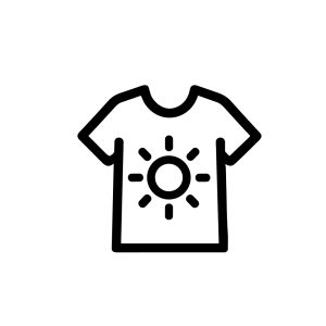 Simple Outline T-Shirt with Sun Graphic Apparel Fashion Icon