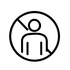 Minimalist Outline Prohibited Person Silhouette Sign Icon Symbol Representation