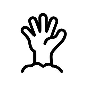 Simple Handdrawn Raised Hand Outline Icon Graphic Element Design