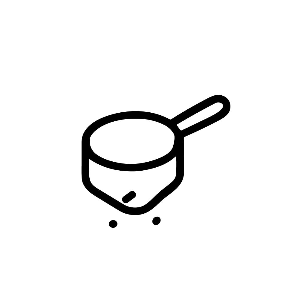 Simple Outline Kitchen Pot with Handle and Boiling Bubbles Icon