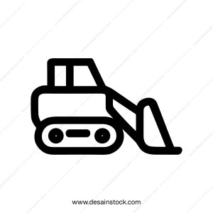 Simple Outline Isolated Skid Steer Loader Construction Equipment Icon