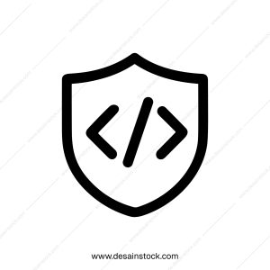 Outline Thin Line Shield Code Security Icon Symbol Element