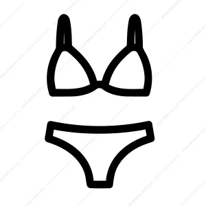Simple Outline Bikini Swimsuit Clothing Apparel Summer Vacation Line Art Icon