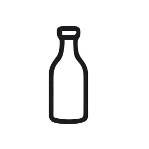 Minimalist Outline Milk Bottle Container Graphic Design Element Illustration
