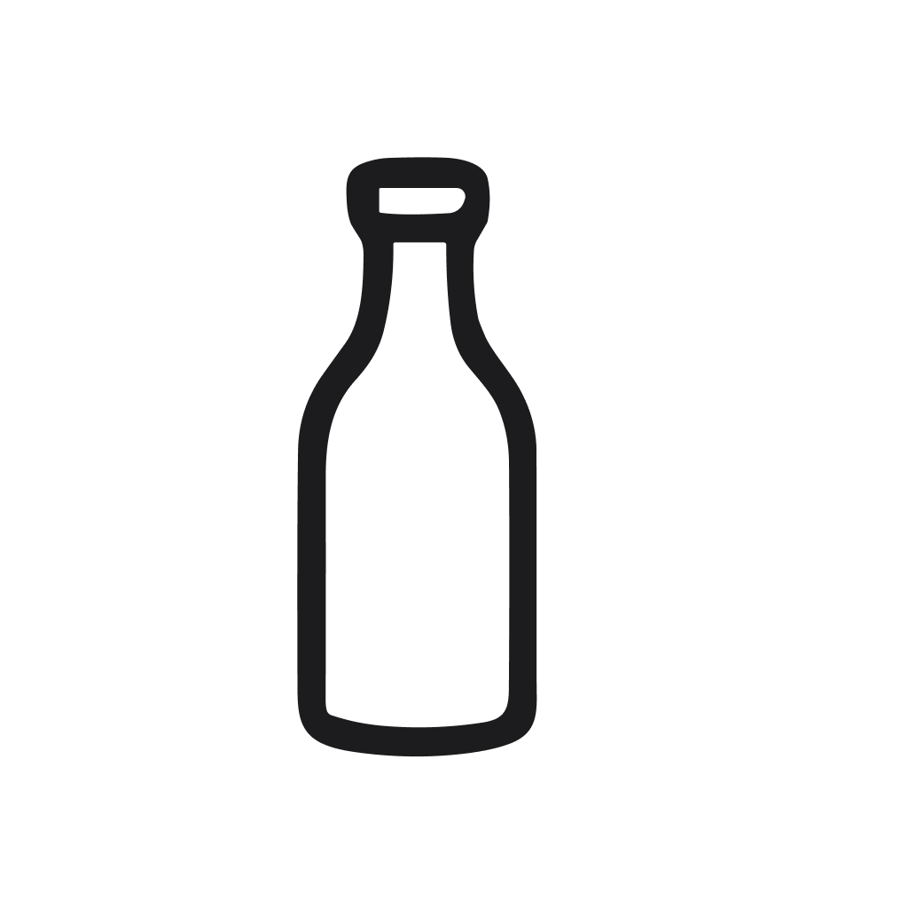 Minimalist Outline Milk Bottle Container Graphic Design Element Illustration