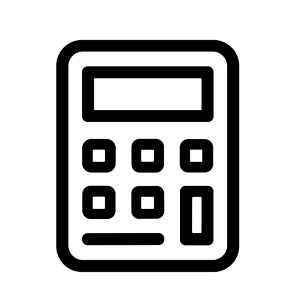 Minimalist Outline Calculator Device Icon For Financial and Mathematical Calculations