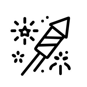 Outline Handdrawn Firework Rocket Celebration Event Festive Line Icon