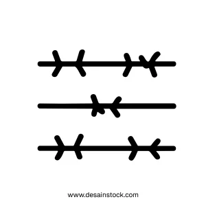 Simple Line Barbed Wire Border Design Element Security Concept