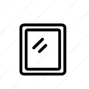 Minimalist Outline Rectangular Mirror Interior Design Element Icon Symbol