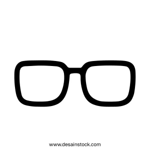 Simple Line Art Eyeglasses Spectacles Fashion Accessory Icon for Design Element