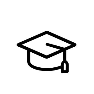 Minimalist Line Graduation Cap Academic Mortarboard Education Symbol Icon
