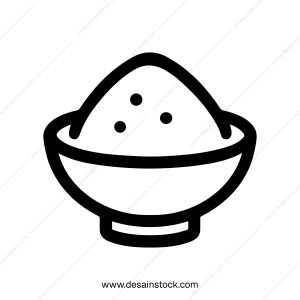 Simple Line Bowl of Powder Ingredient Preparation Cuisine Icon