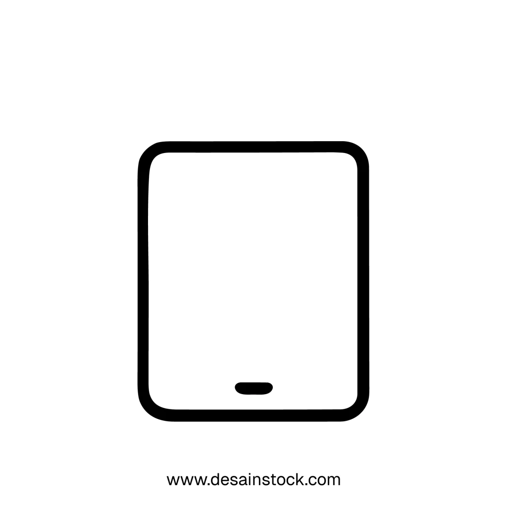 Simple Outline Smartphone Icon, Minimalist Design, Communication and Technology