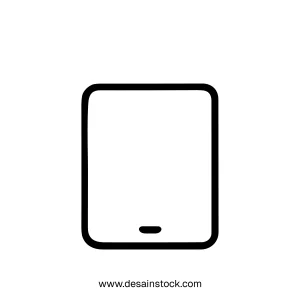 Simple Outline Smartphone Icon, Minimalist Design, Communication and Technology