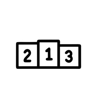 Simple Outline Style Podium Winning Rank Place Competition Victory Icon