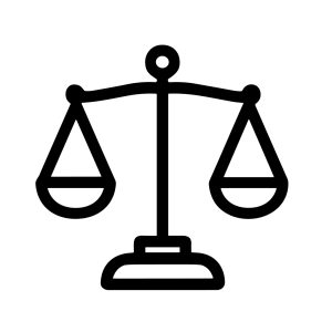 Minimalist Outline Justice Balance Scale Sign Symbol Line Icon