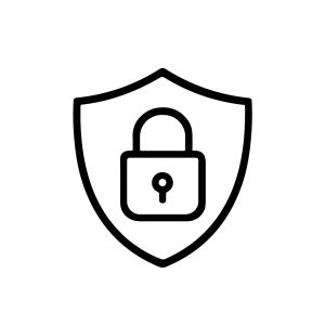 Minimalist Outline Shield Padlock Security System Protection Internet Icon
