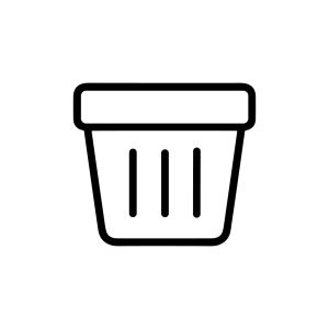 Simple Line Art Trash Bin Outline Icon Garbage Container Symbol