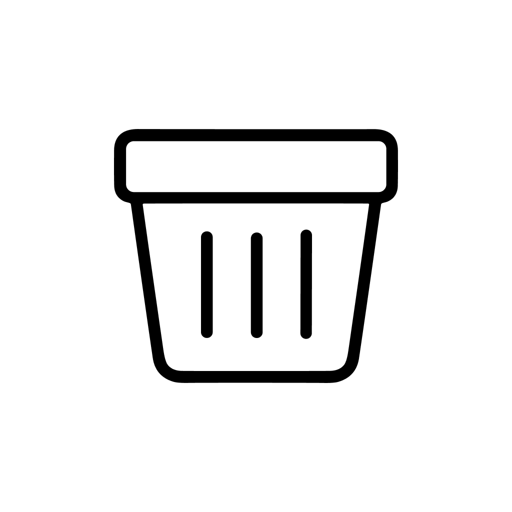 Simple Line Art Trash Bin Outline Icon Garbage Container Symbol