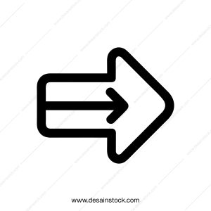 Simple Line Style Right Arrow Directional Sign Symbol Graphic Element