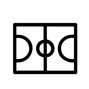 Simple Outline Soccer Field Flat Design Illustration Sport Icon