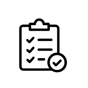Simple Outline Clipboard Checklist with Checkmark Sign Task Management Icon