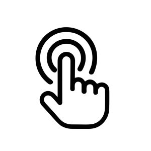 Simple Outline Finger Tap Gesture Touch Screen Pointing Hand Icon