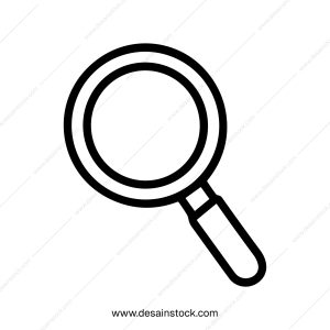 Simple Line Art Magnifying Glass Outline Tool Icon Symbol Sign