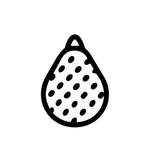Simple Handdrawn Pear Fruit with Dot Pattern Isolated Illustration