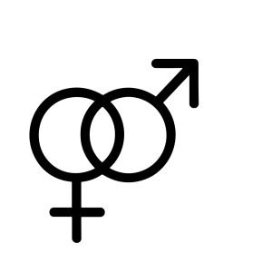 Simple Line Male and Female Gender Symbol Sign Icon Graphic