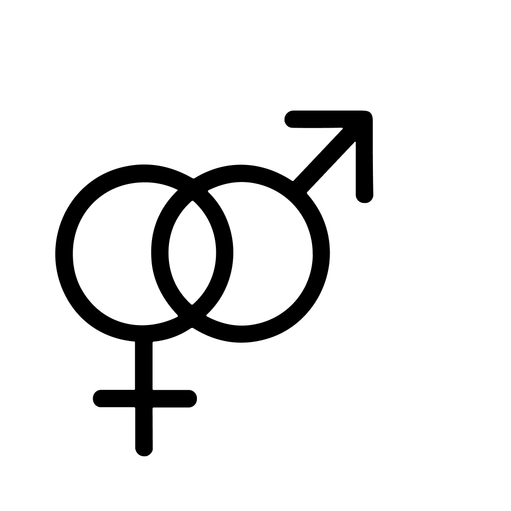 Simple Line Male and Female Gender Symbol Sign Icon Graphic