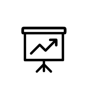 Simple Outline Growth Chart Presentation Business Report Analytics Icon Symbol