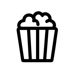 Simple Outline Popcorn Snack Container Icon for Movie or Entertainment